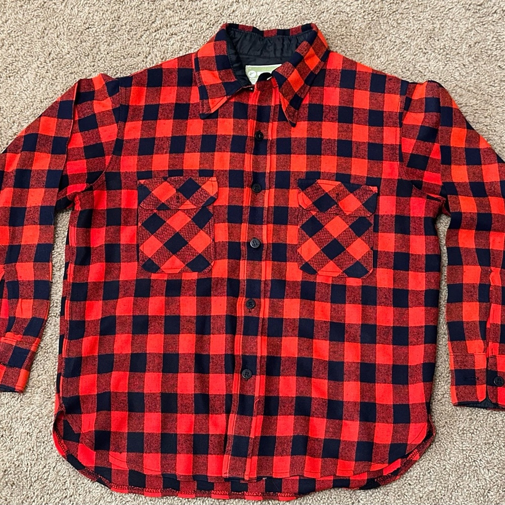 Vintage JC Penny Hunting Apparel Red Plaid Flannel Size Large
